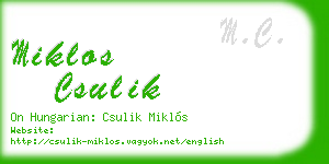 miklos csulik business card